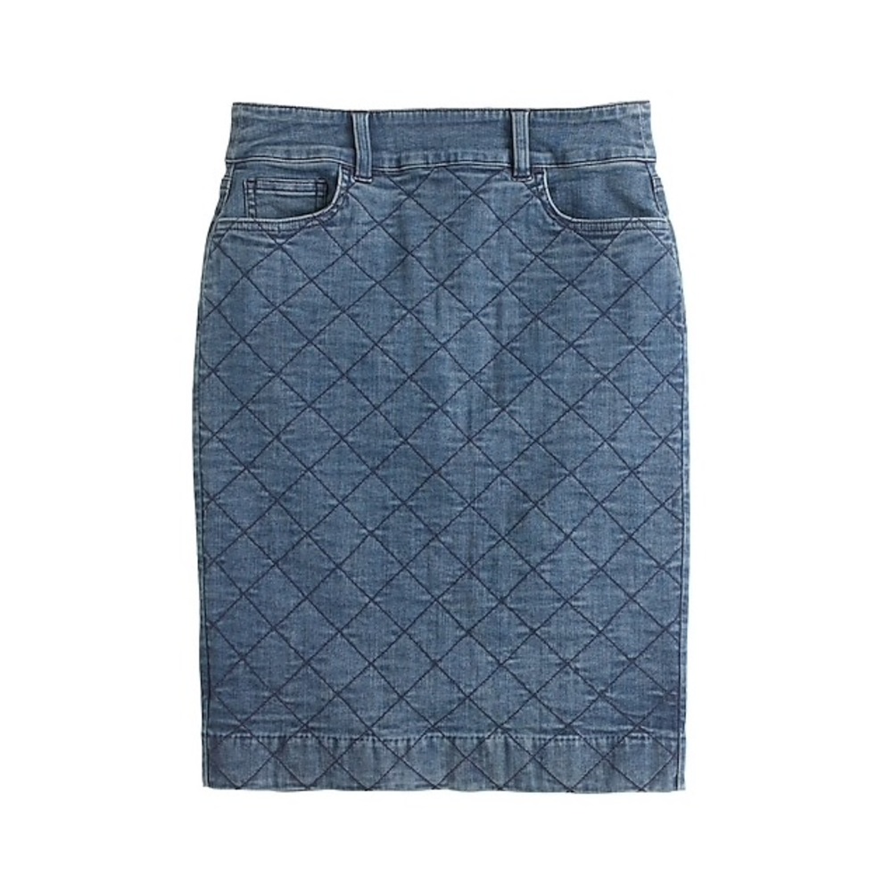 J Crew Quilted Denim Skirt 32